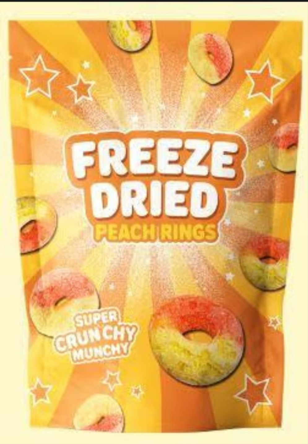 Freeze dried candy peach rings