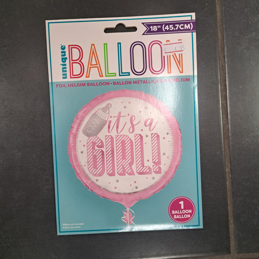 Folie ballon it's a girl roze