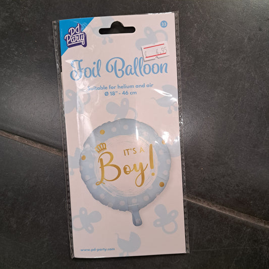 Folie ballon it's a boy blauw