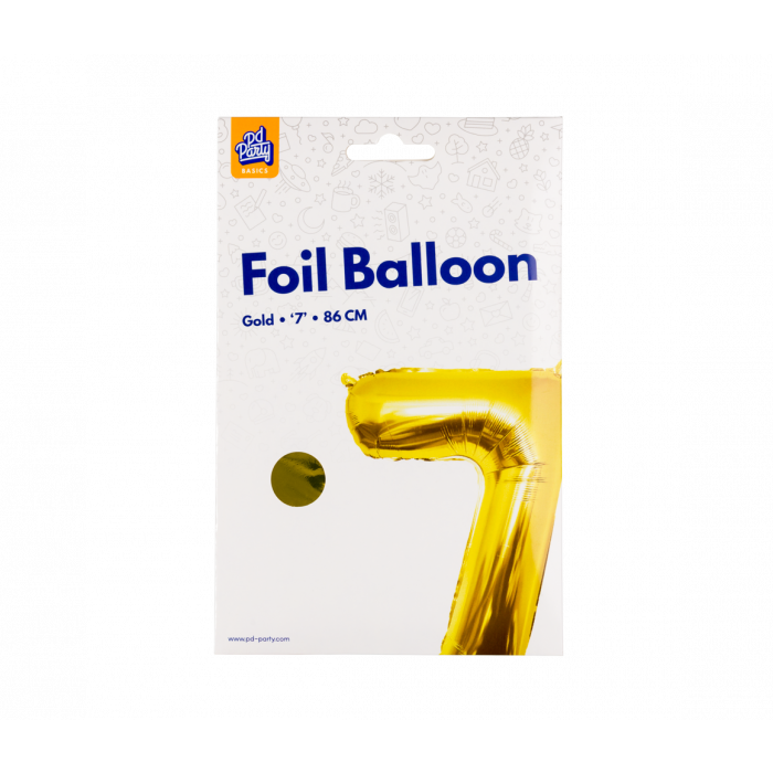 Foil Balloon 86 cm- nummer 7 Gold