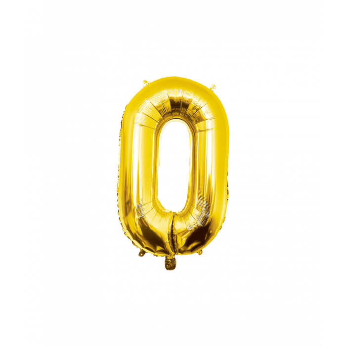 Foil Balloon 86 cm- nummer 0 Gold