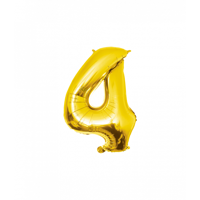 Foil Balloon 86 cm- nummer 4 Gold