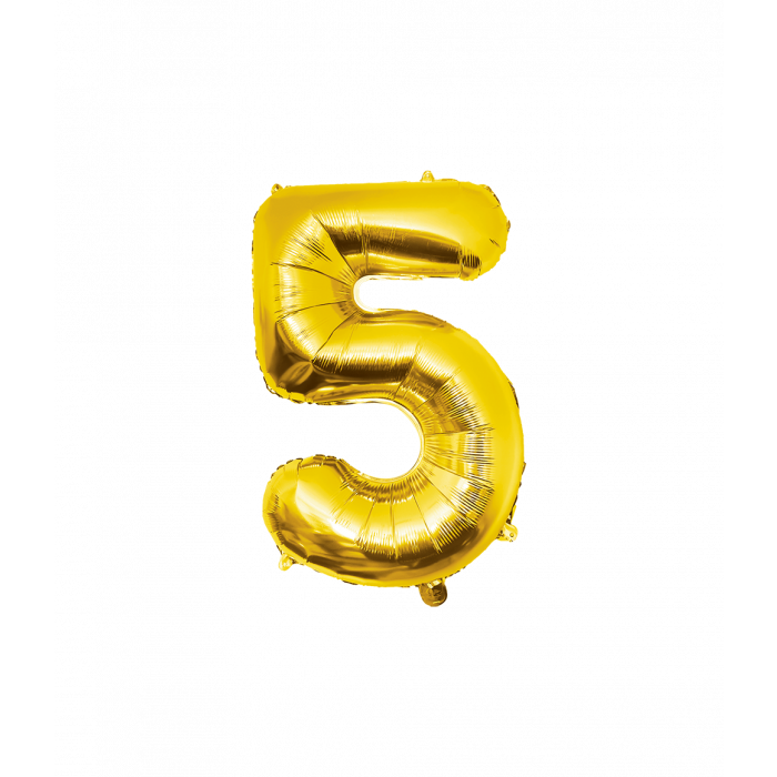 Foil Balloon 86 cm- nummer 5 Gold