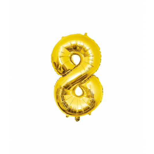 Foil Balloon 86 cm- nummer 8 Gold