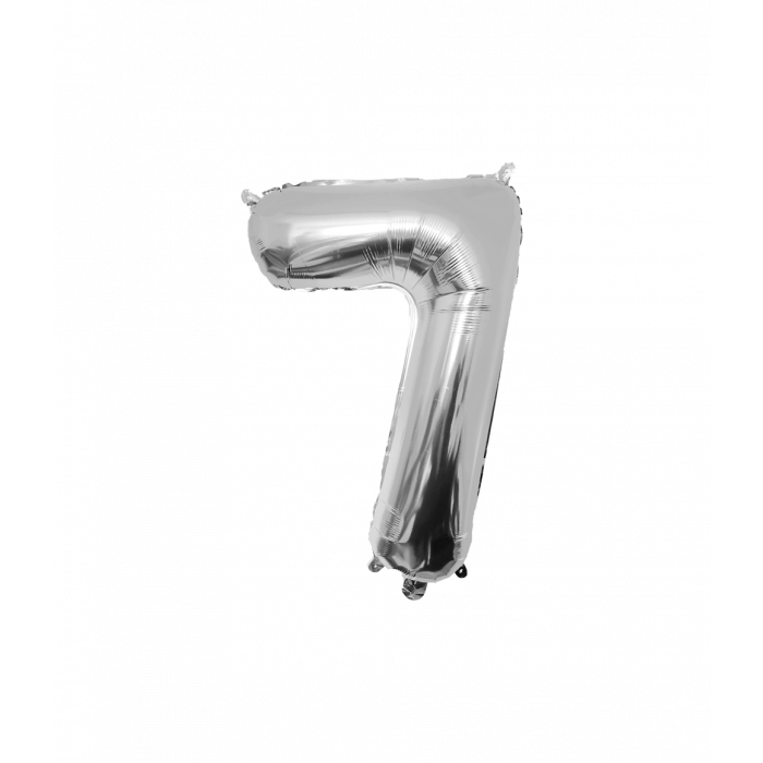 Foil Balloon 86 cm- nummer 7 zilver